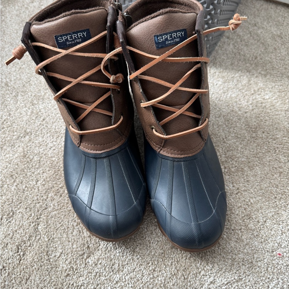 Sperry Dark Brown and Navy Boots